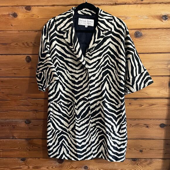 Trina Turk Zebra Cacoon Jacket size 6 - Picture 1 of 7